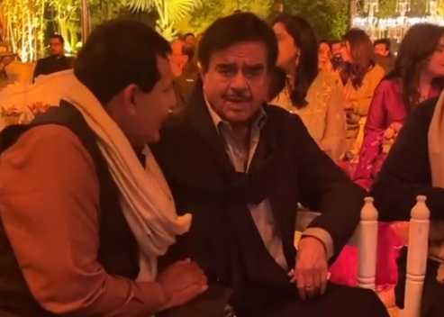 Former Bollywood actor Shatrughan Sinha attends a wedding in Lahore