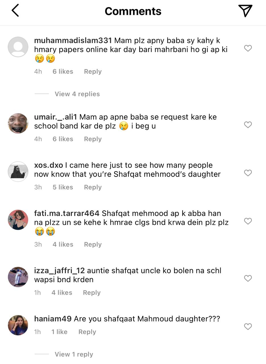 ‘Please Abu ko kahen schools band kardein’: Students request Tara Mahmood to convince Shafqat Mahmood