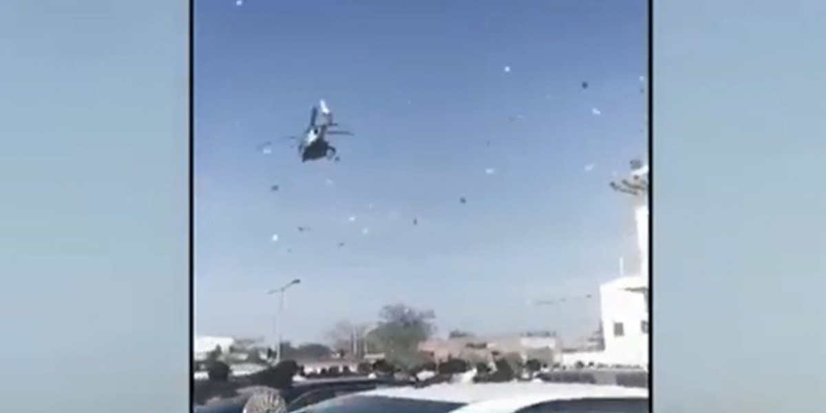 VIDEO: Helicopter showers currency notes on wedding guests in Punjab