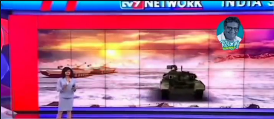 Indian media graphics show tank shooting Indian reporter