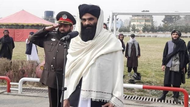 Taliban leader Sirajuddin Haqqani makes first public appearance