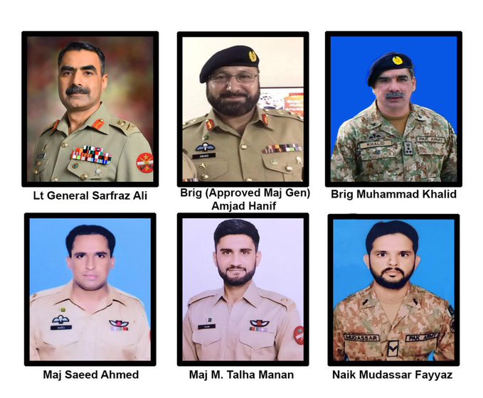 Six army personnel martyred in Balochistan helicopter crash