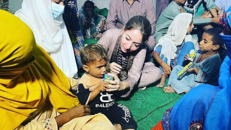 <p>Photo: Sharmila Faruqi/Instagram</p>” width=”626″ height=”352″/></figure>



<p>In an Instagram post, she shared pictures of several celebrities in Canada for the Hum TV Awards juxtaposed with photos of Hollywood actor Angelina Jolie in Pakistan.</p>



<blockquote class=