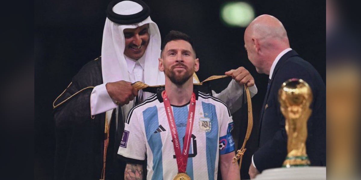 The significance behind the black cape Lionel Messi wore at the FIFA world cup ceremony