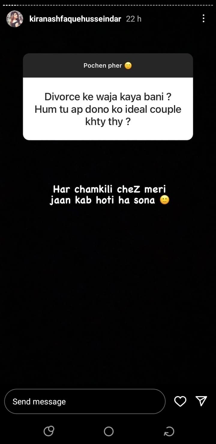 Kiran Ashfaque talks about her divorce with Imran Ashraf in a Q&A session on Instagram