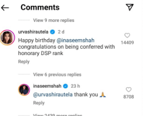 ‘Ye kya chal raha hai’: social media curious after Urvashi Rautela wishes Naseem Shah ‘happy birthday’