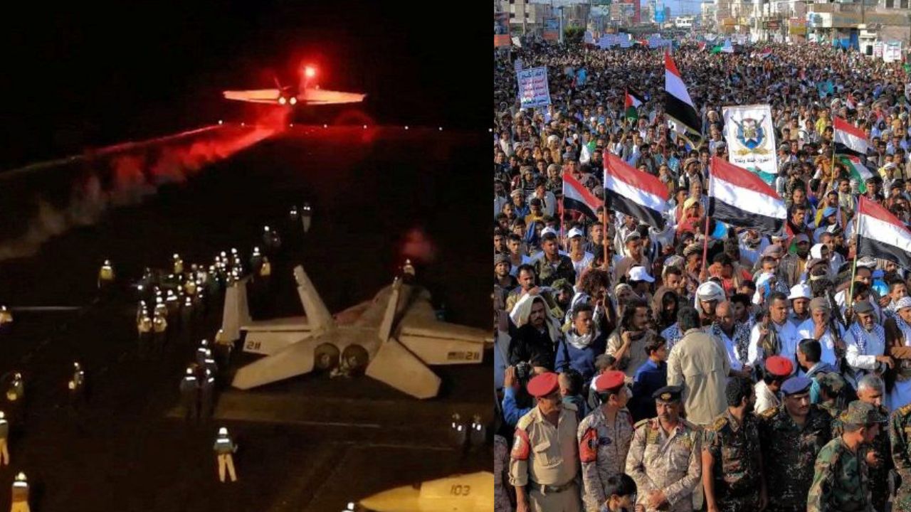 US-UK strike Yemen after Houthi rebels defend Palestine by stopping Israeli ships