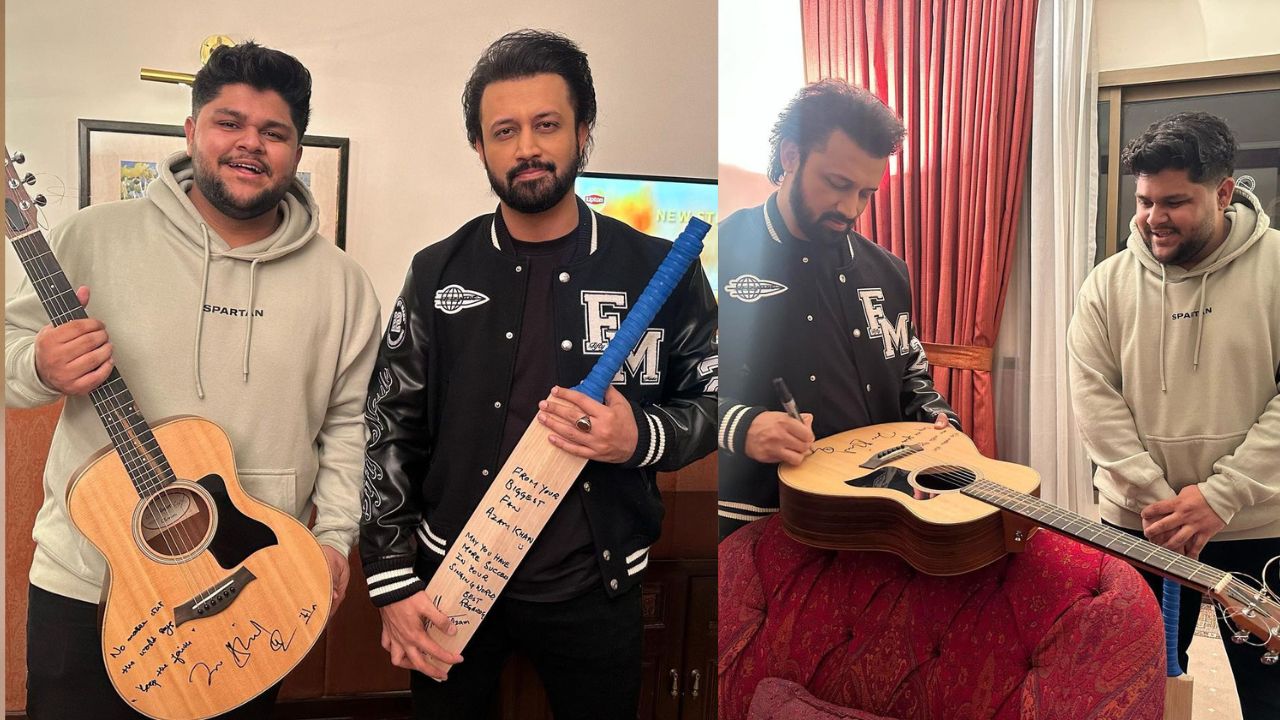 Atif Aslam and THIS player exchange autographs
