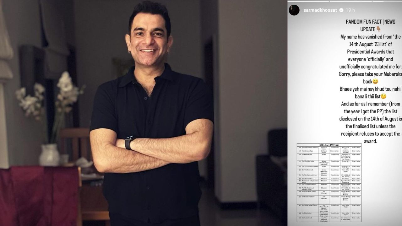 ‘Take your mubaraks back’; Sarmad Khoosat’s humorous take on being removed from Presidential Award list