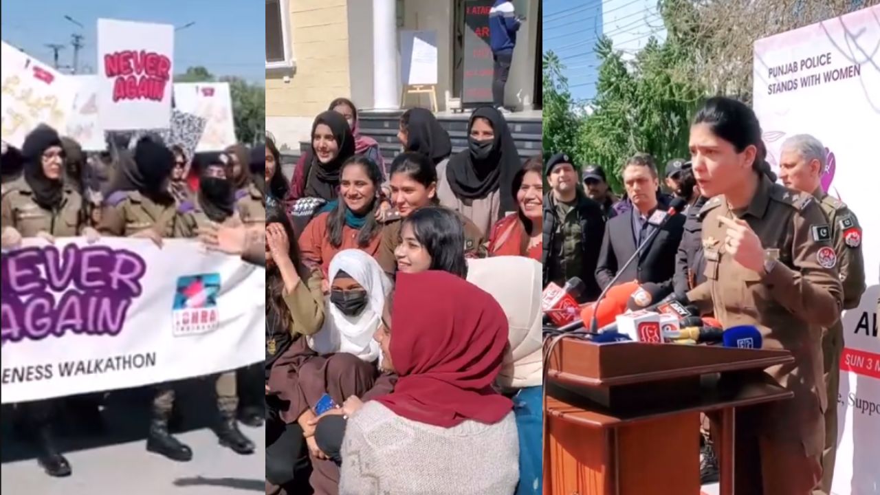 ASP Sheharbano leads #NeverAgain walk in Lahore