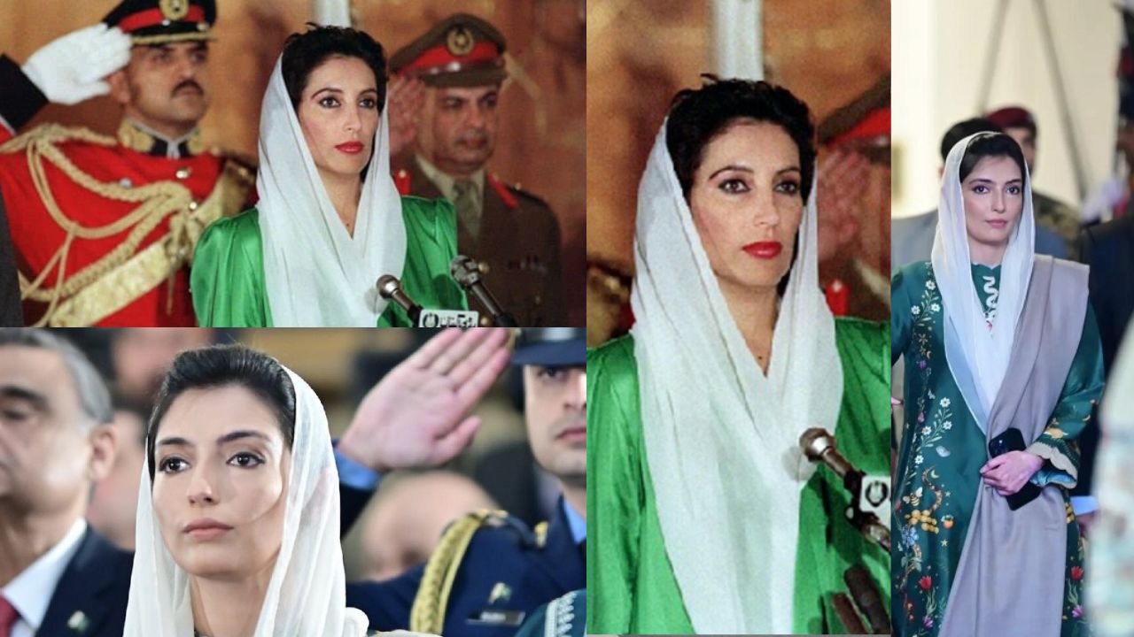 White chiffon dupatta, backcombed hair and green silk Shalwar Kameez; where have we seen this before?