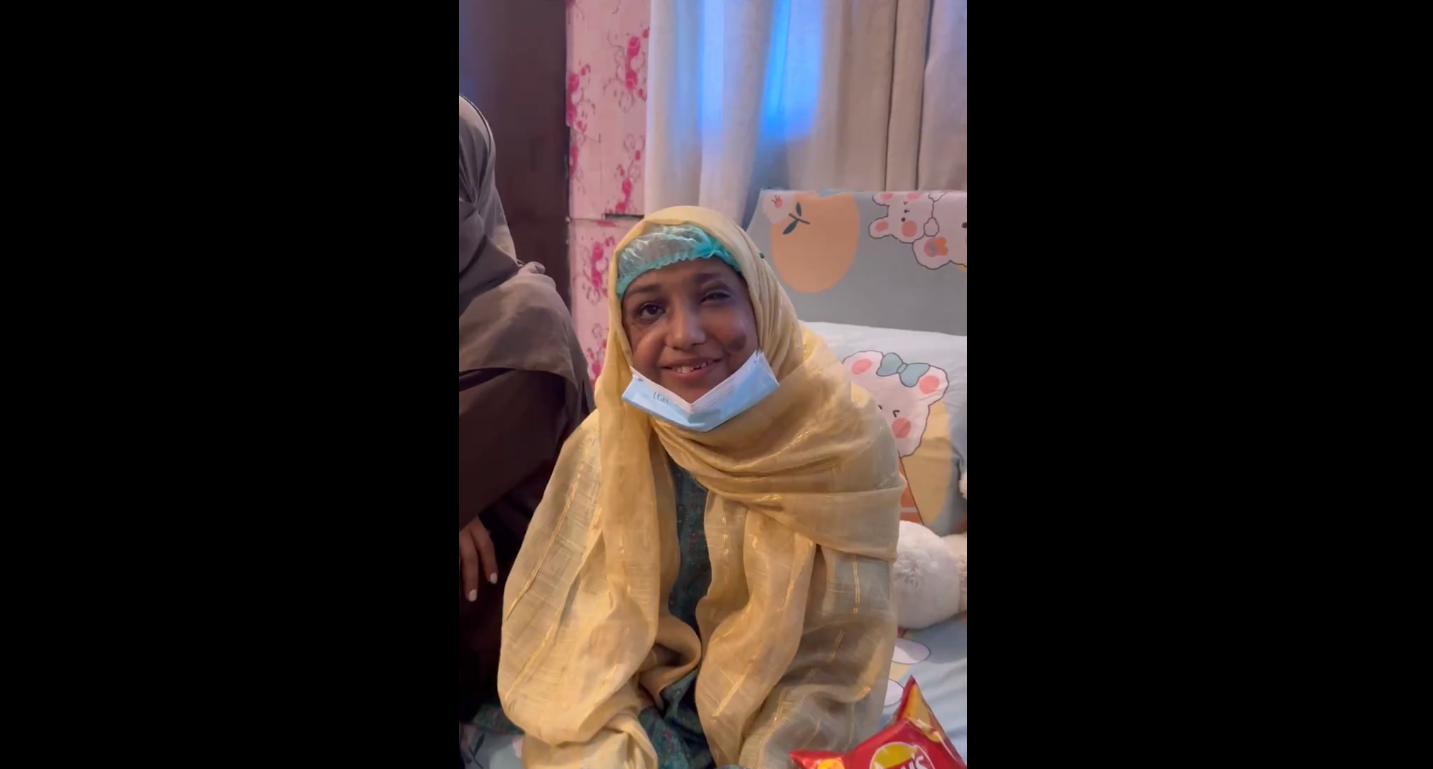 Rizwana is back from hospital after arm surgery