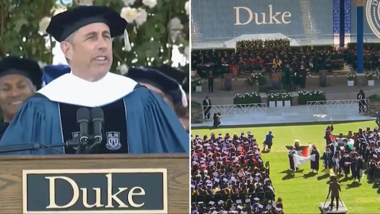 University students walk out on Jerry Seinfeld speech in protest on Palestine