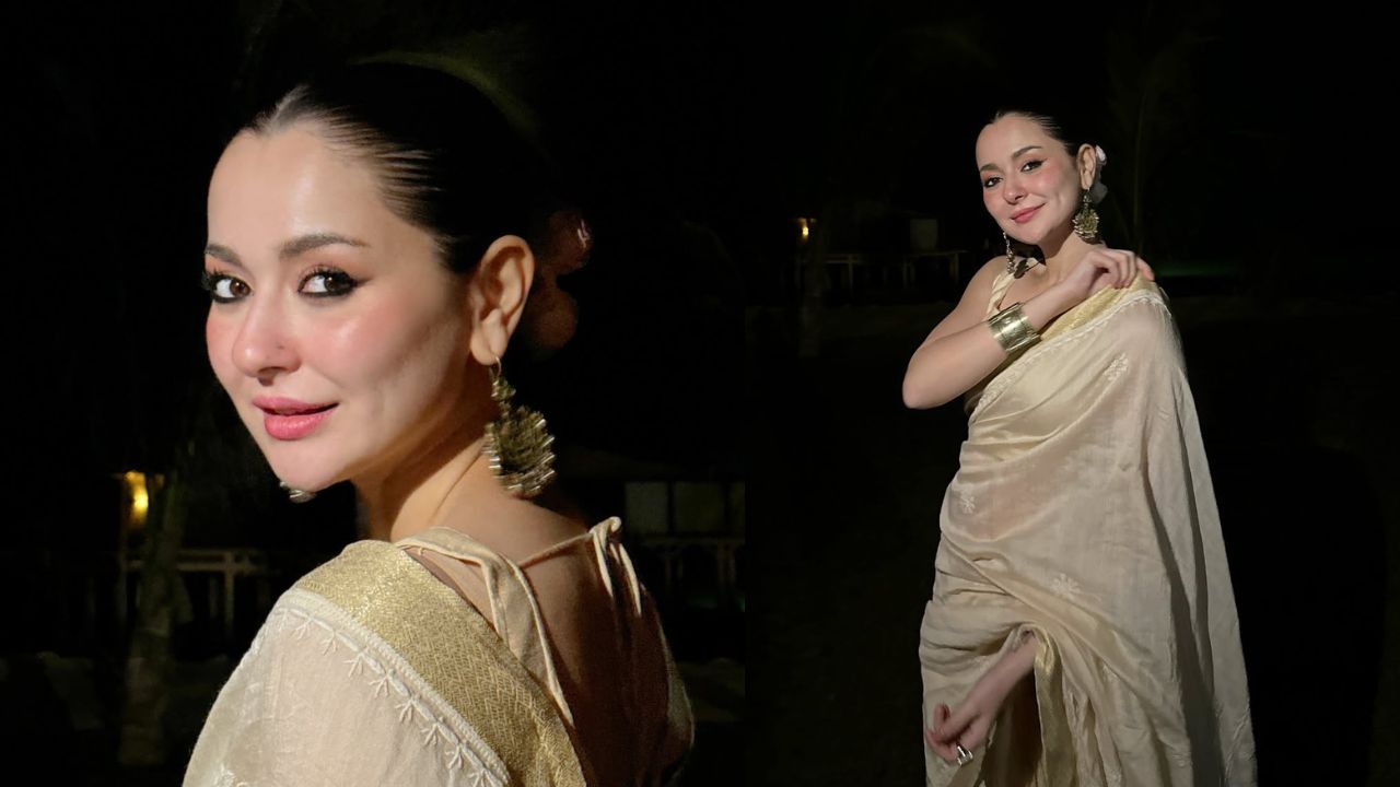 Hania Aamir stuns in saree at winter wedding