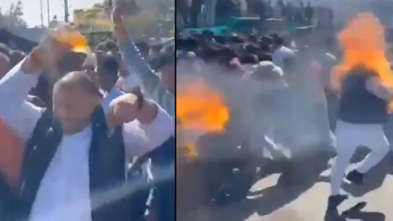 Two Indian protesters set themselves on fire at environment march