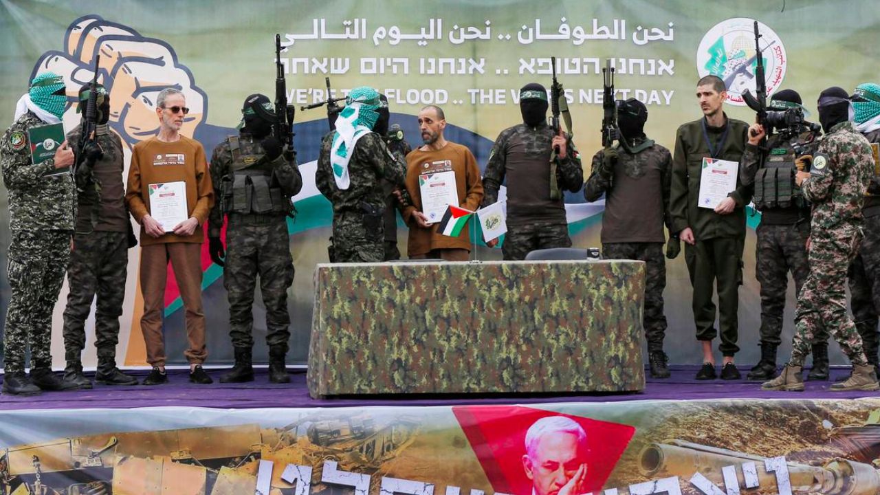 Hamas hands over another three Israeli hostages to Red Cross in Gaza