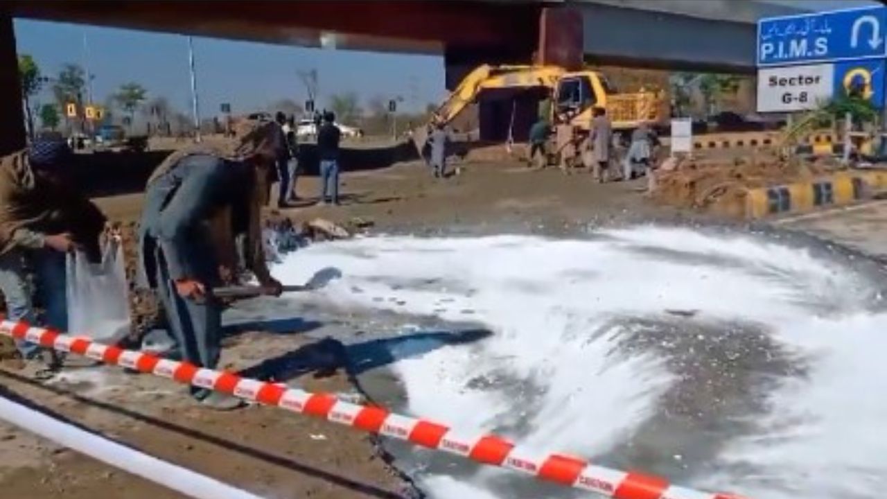 Newly constructed Erdogan Interchange link road collapses after rain