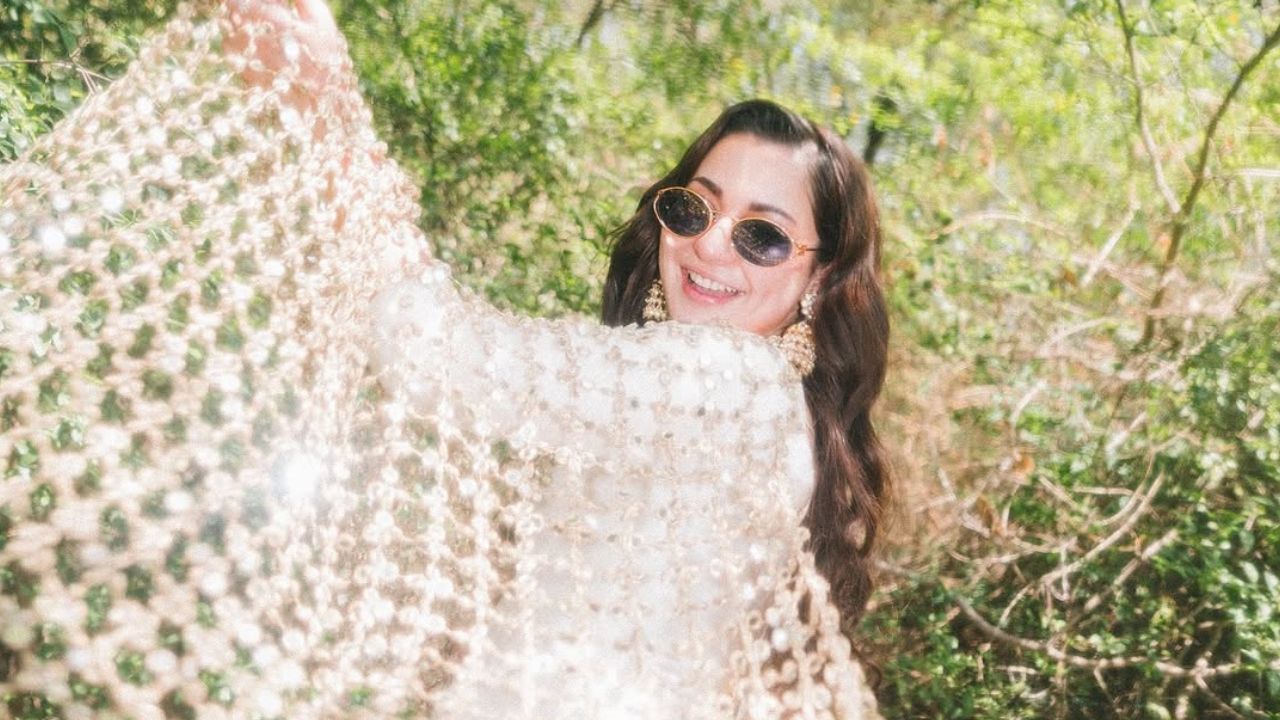 Hania Aamir stuns in Indian designer sharara at friend’s wedding