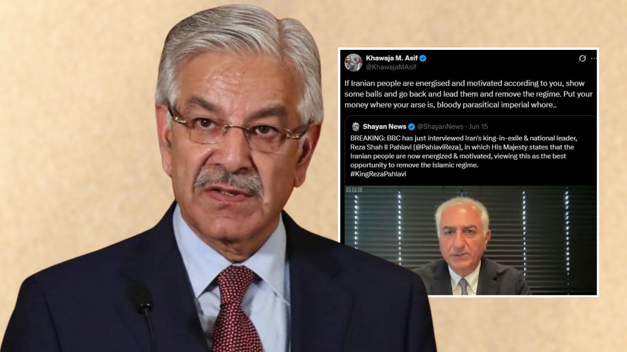 ‘Parasitical imperial wh*re’: Khawaja Asif’s jibe at exiled Iranian king divides internet