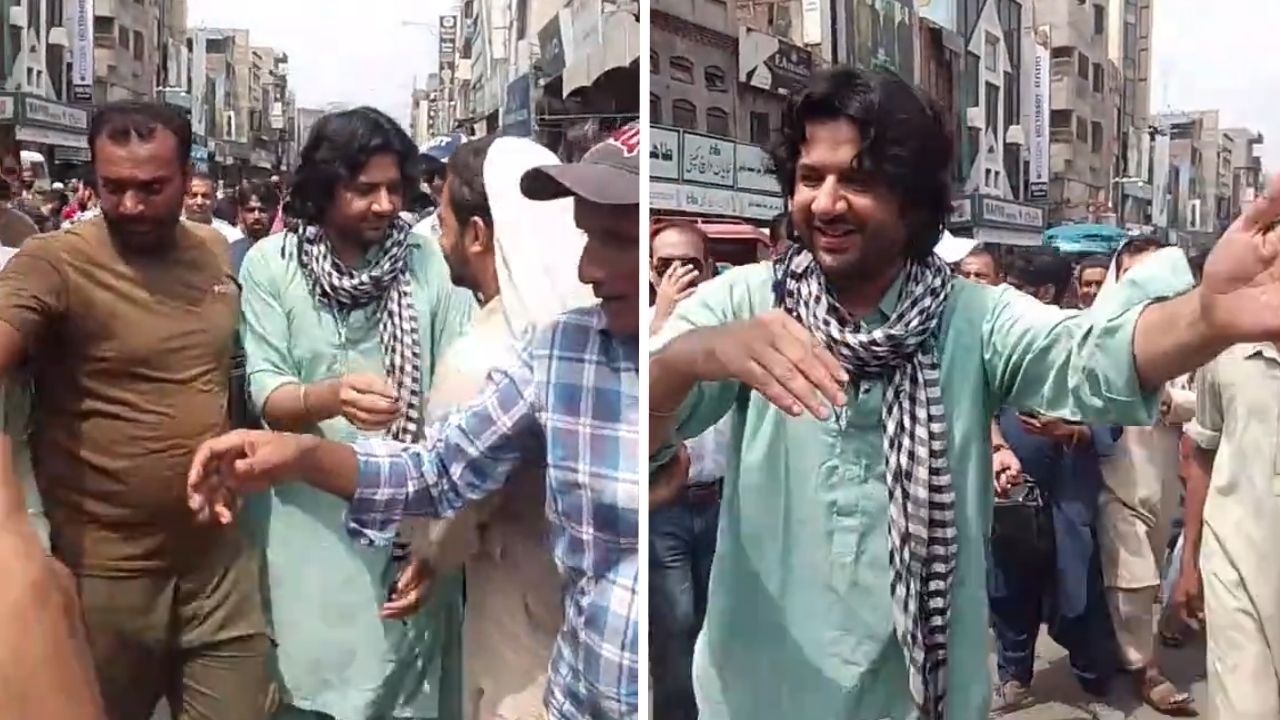 Viral video shows Imran Ashraf calmly controlling overexcited crowd in Faisalabad
